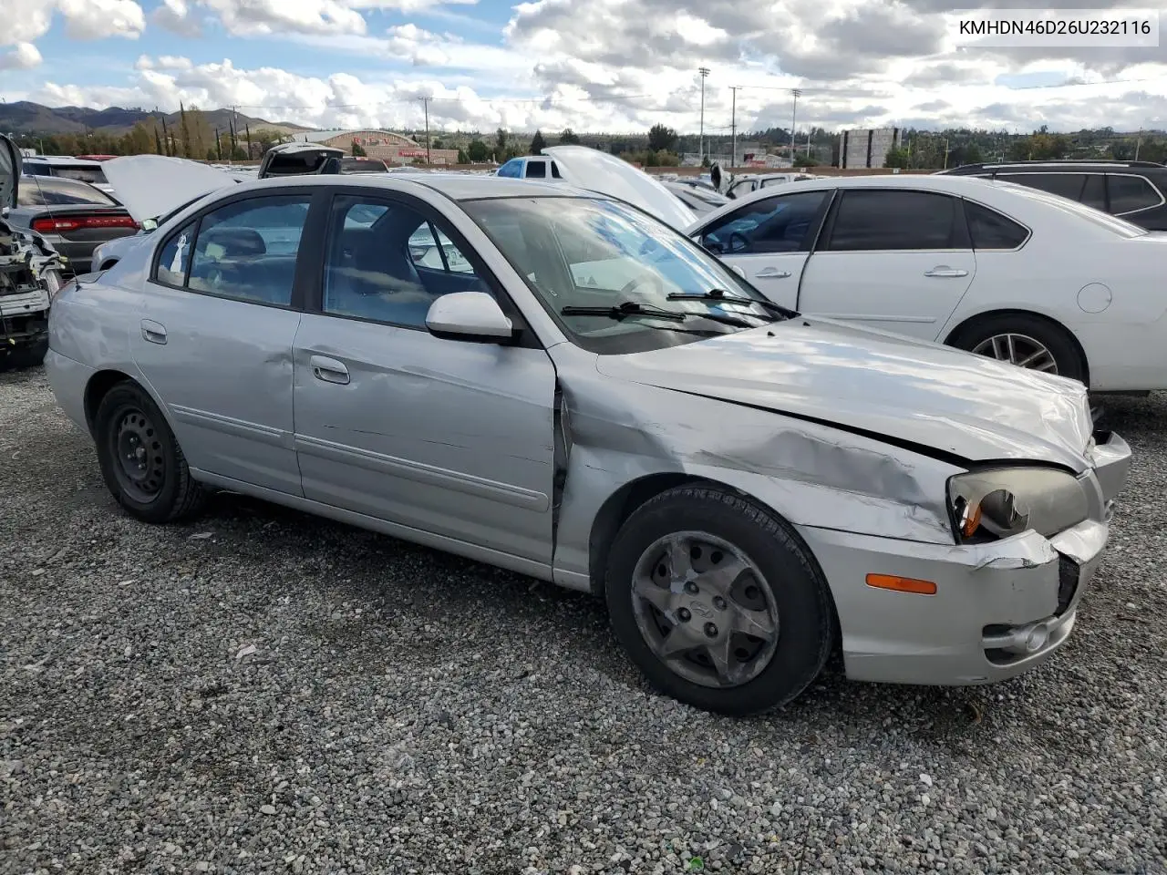 KMHDN46D26U232116 2006 Hyundai Elantra Gls