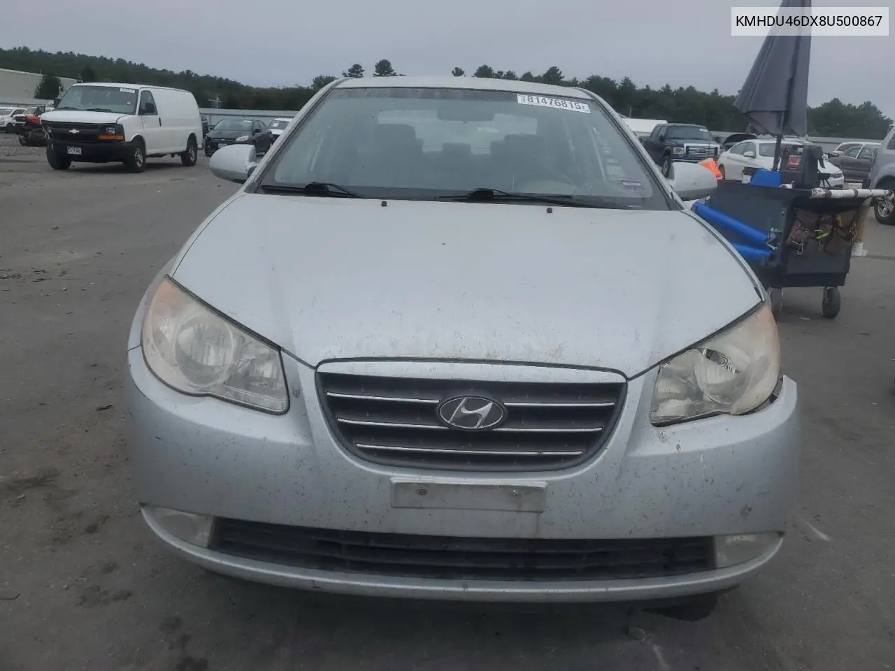 KMHDU46DX8U500867 2008 Hyundai Elantra Gls