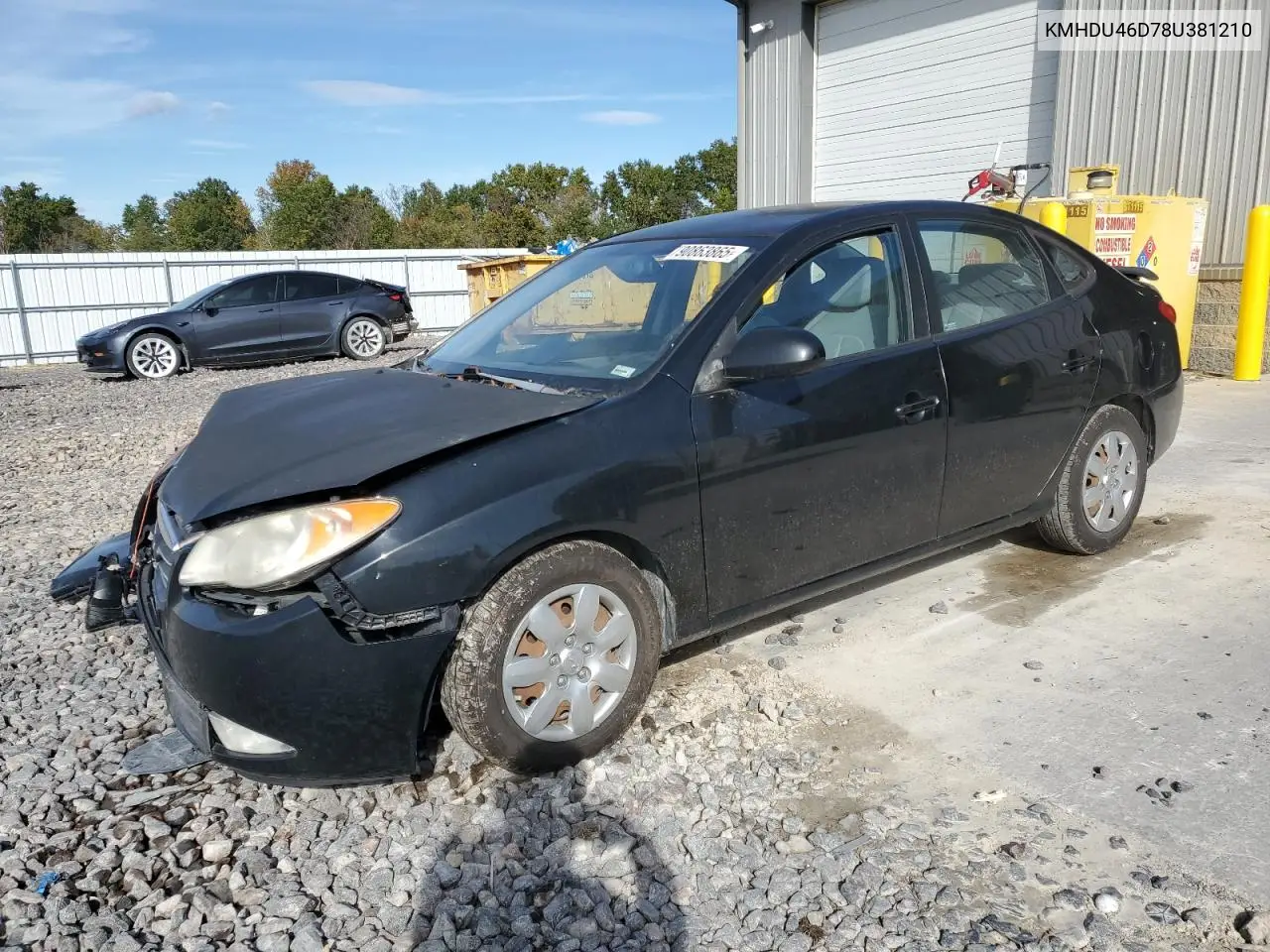 KMHDU46D78U381210 2008 Hyundai Elantra Gls
