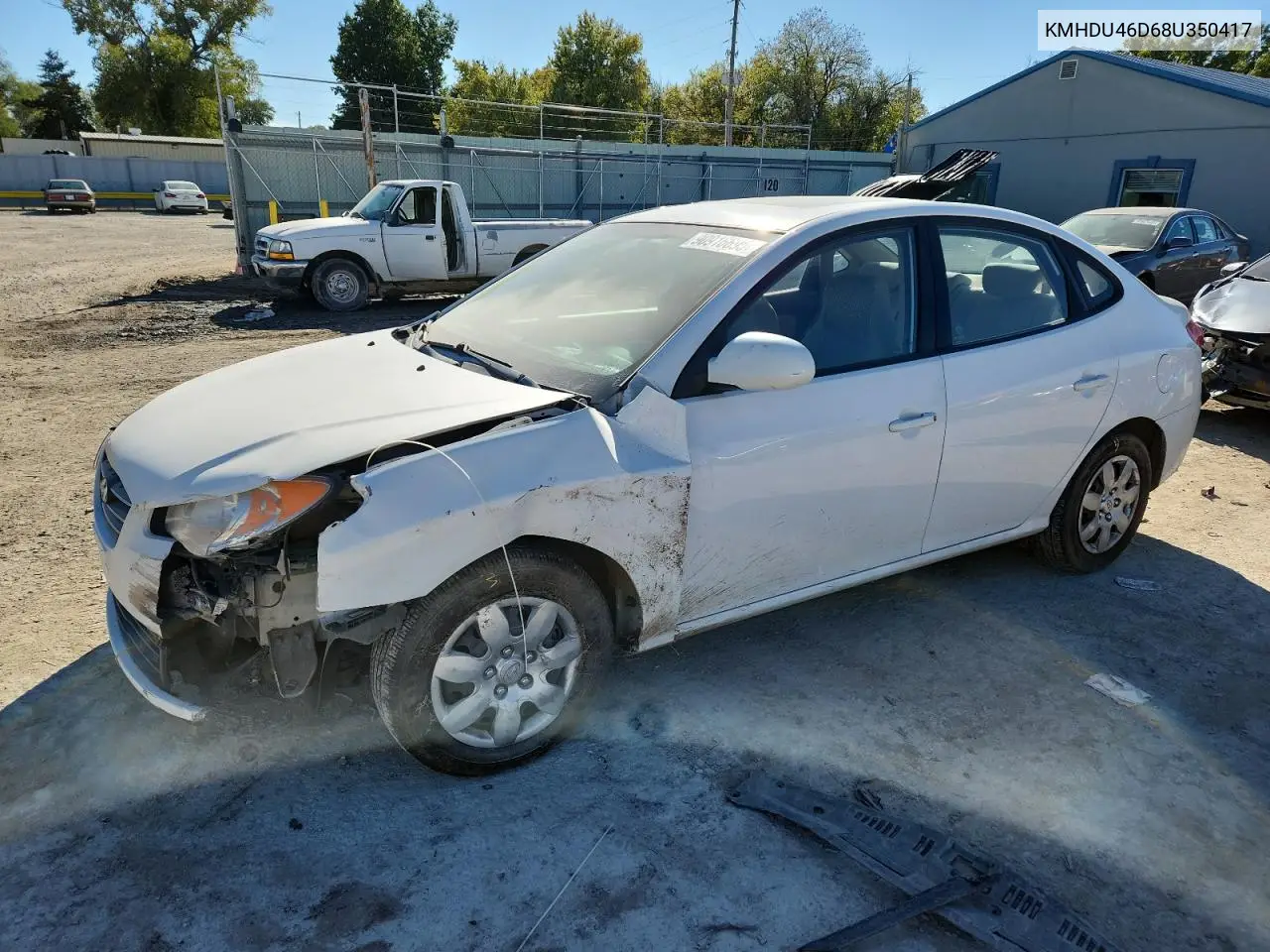 KMHDU46D68U350417 2008 Hyundai Elantra Gls