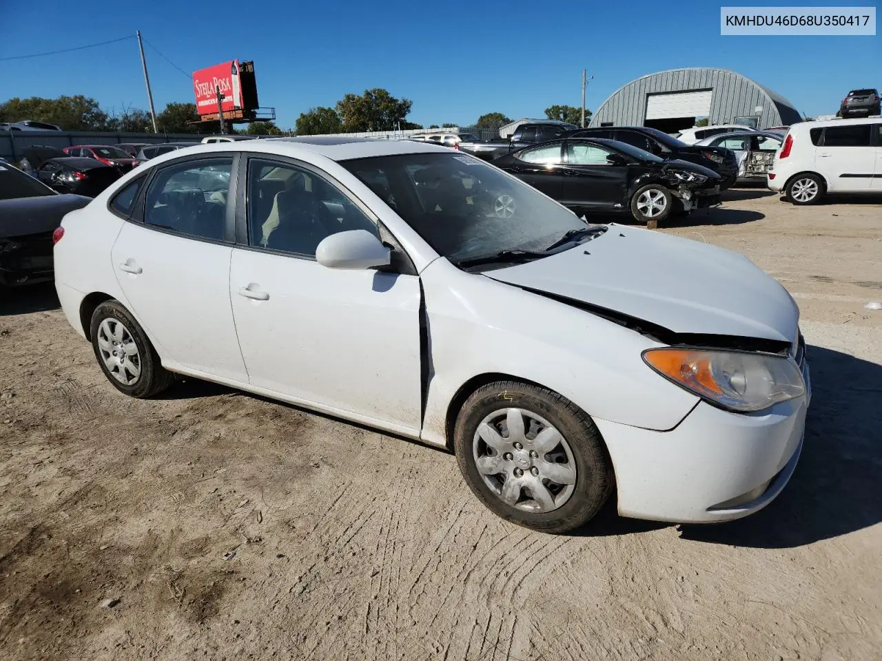 KMHDU46D68U350417 2008 Hyundai Elantra Gls
