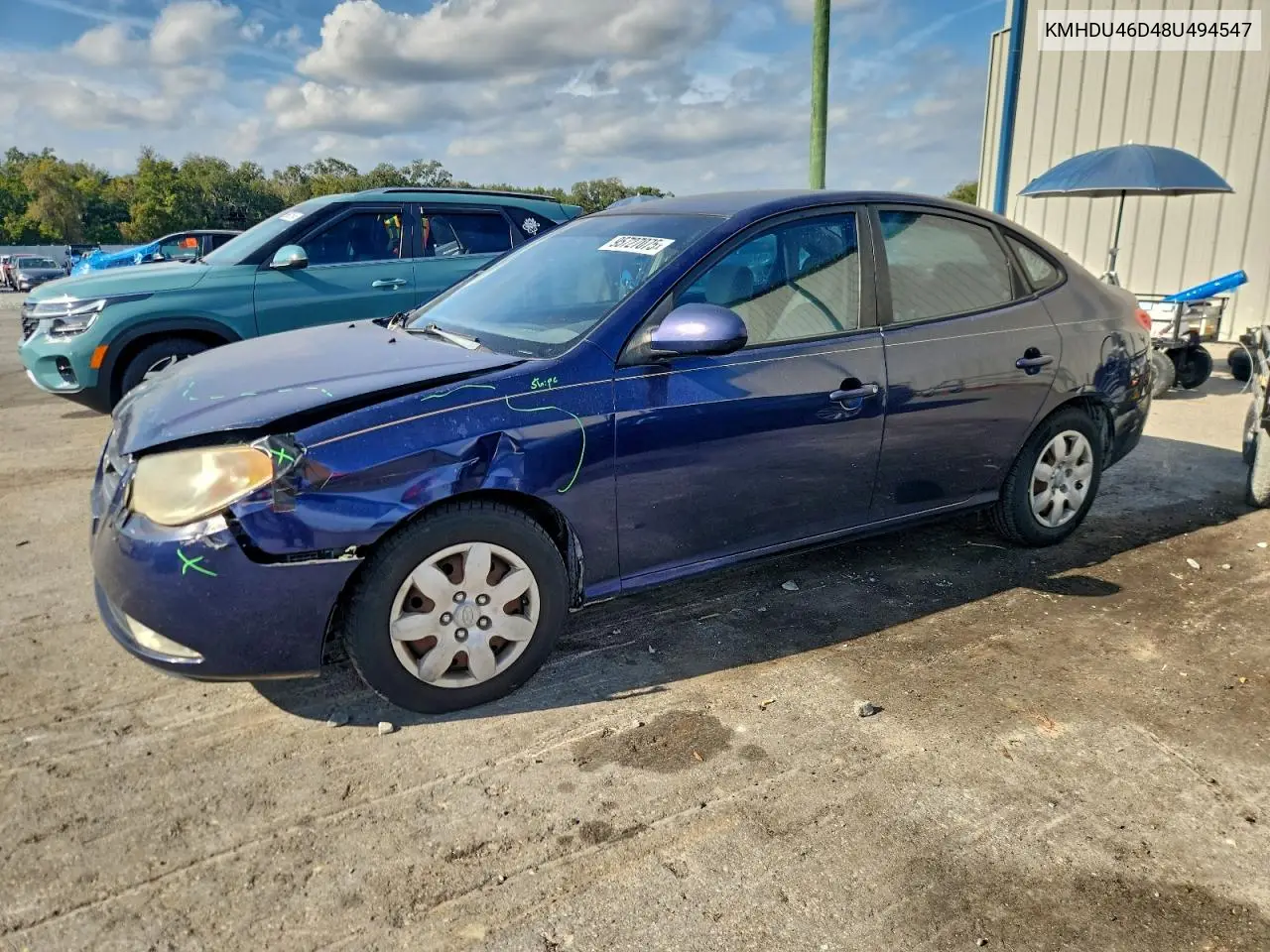KMHDU46D48U494547 2008 Hyundai Elantra Gls