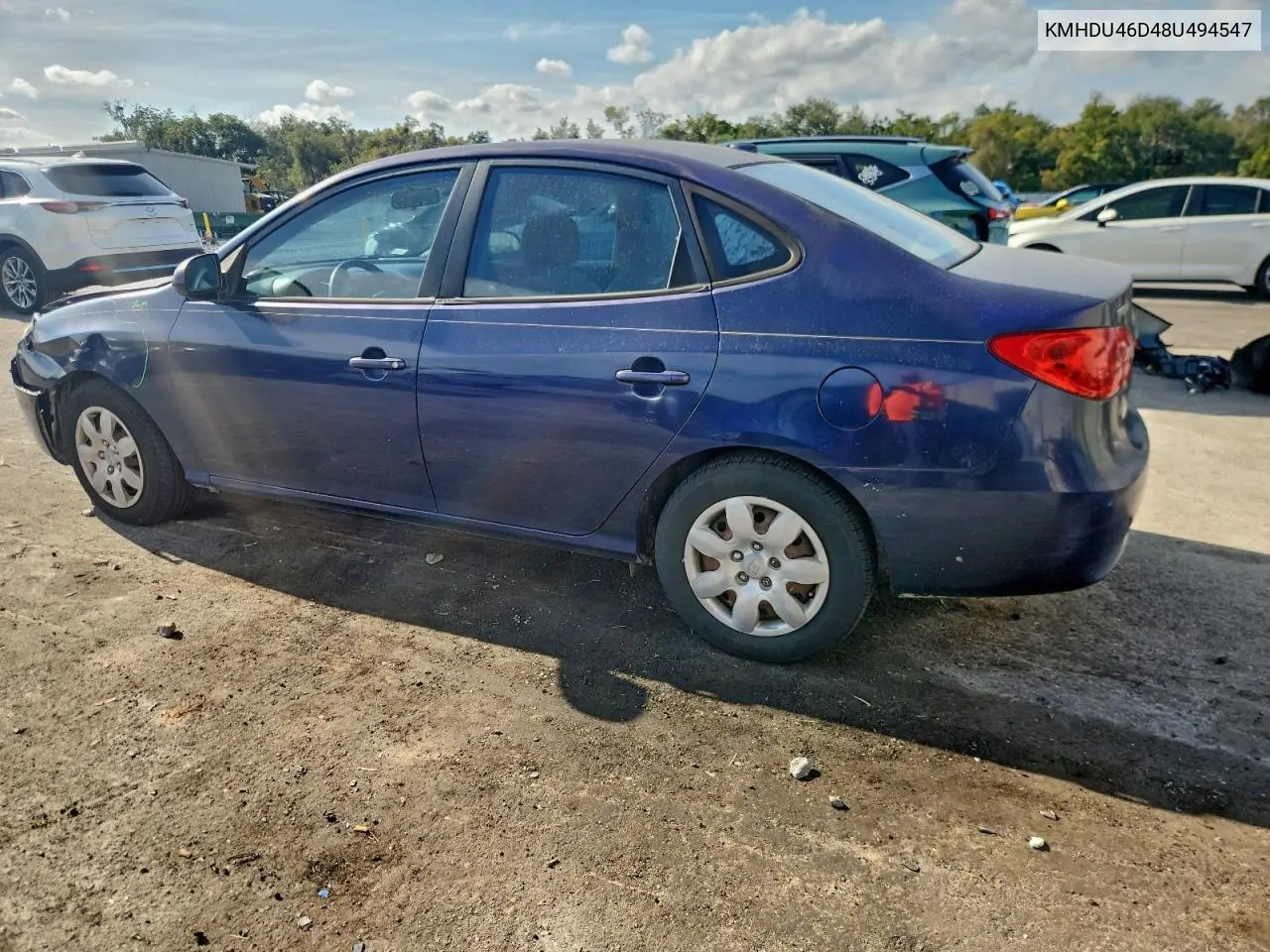 KMHDU46D48U494547 2008 Hyundai Elantra Gls