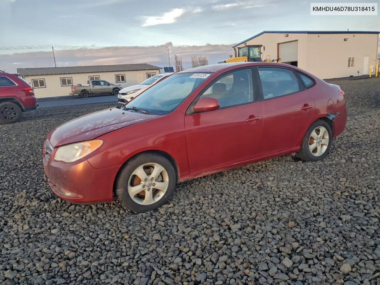 KMHDU46D78U318415 2008 Hyundai Elantra Gls