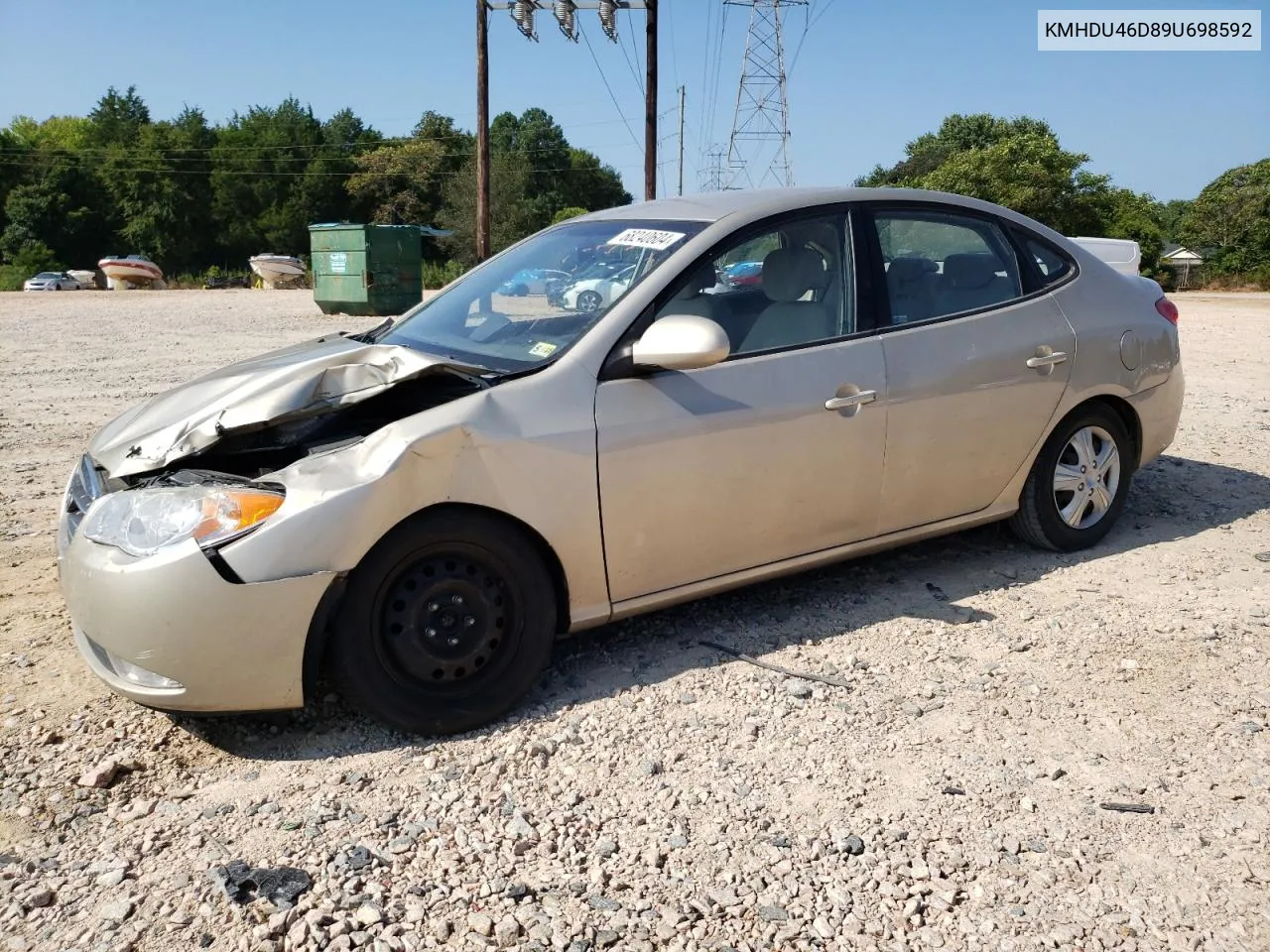 2009 Hyundai Elantra Gls VIN: KMHDU46D89U698592 Lot: 68240604