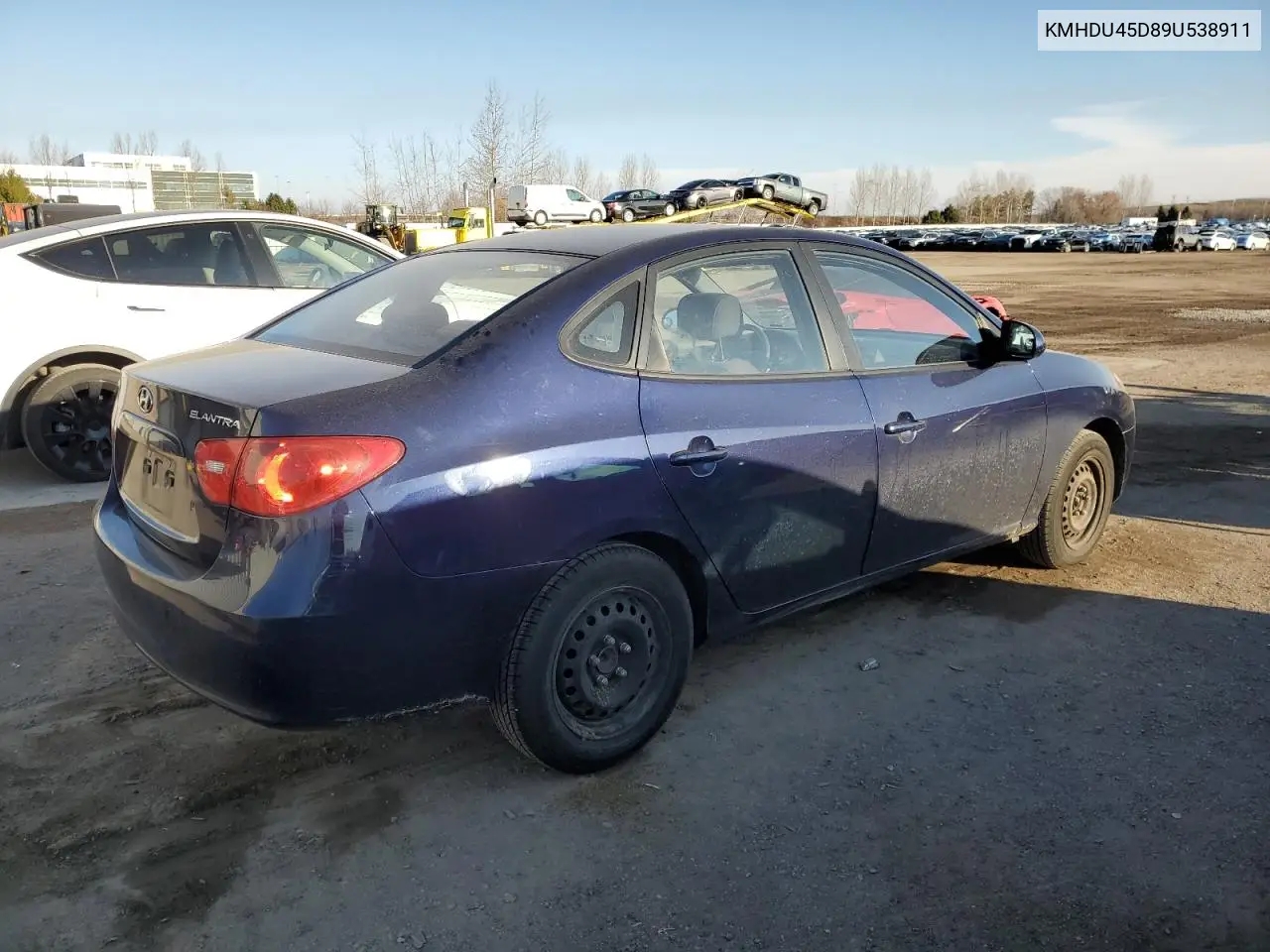 KMHDU45D89U538911 2009 Hyundai Elantra Gls