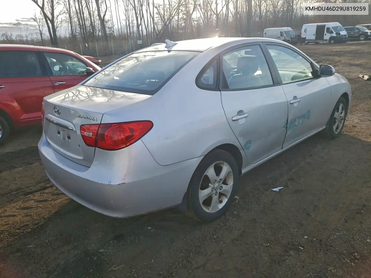 KMHDU46D29U819259 2009 Hyundai Elantra Gls