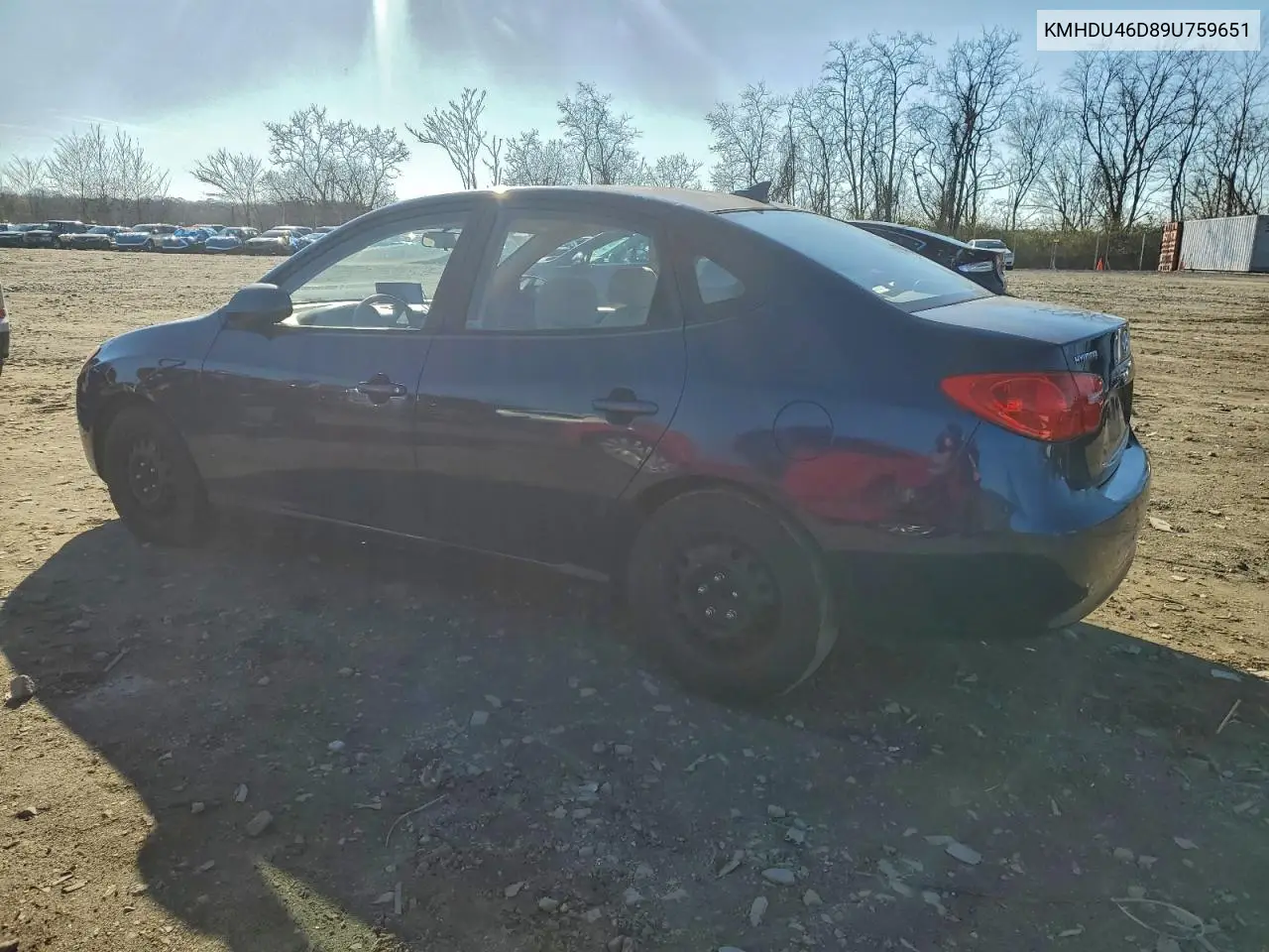 KMHDU46D89U759651 2009 Hyundai Elantra Gls
