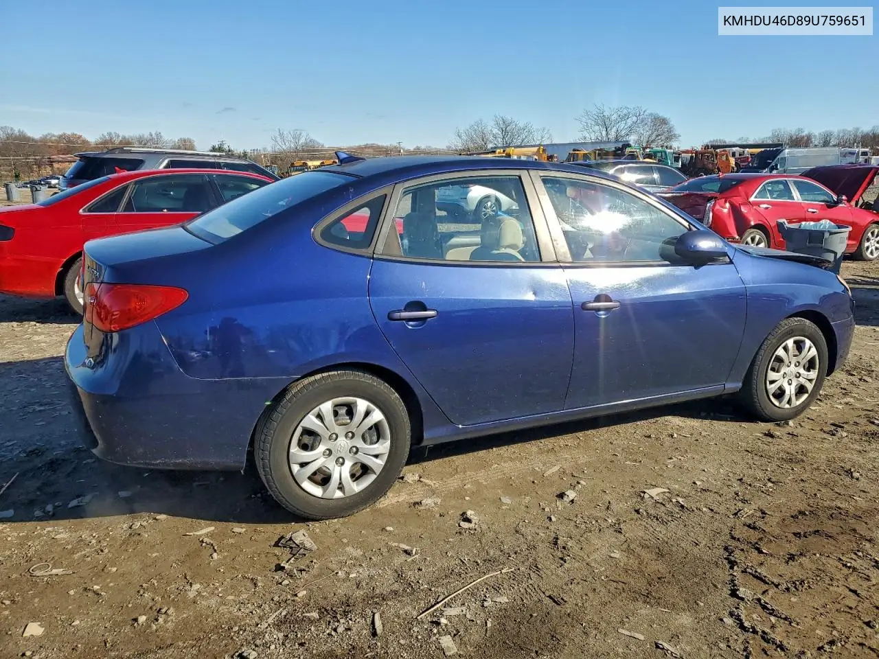 KMHDU46D89U759651 2009 Hyundai Elantra Gls