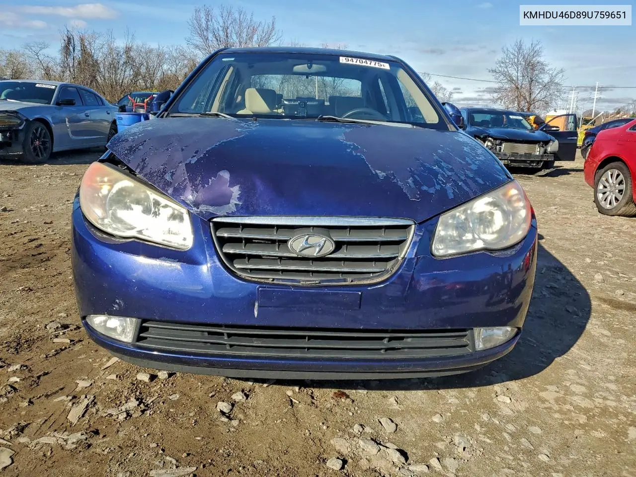 KMHDU46D89U759651 2009 Hyundai Elantra Gls