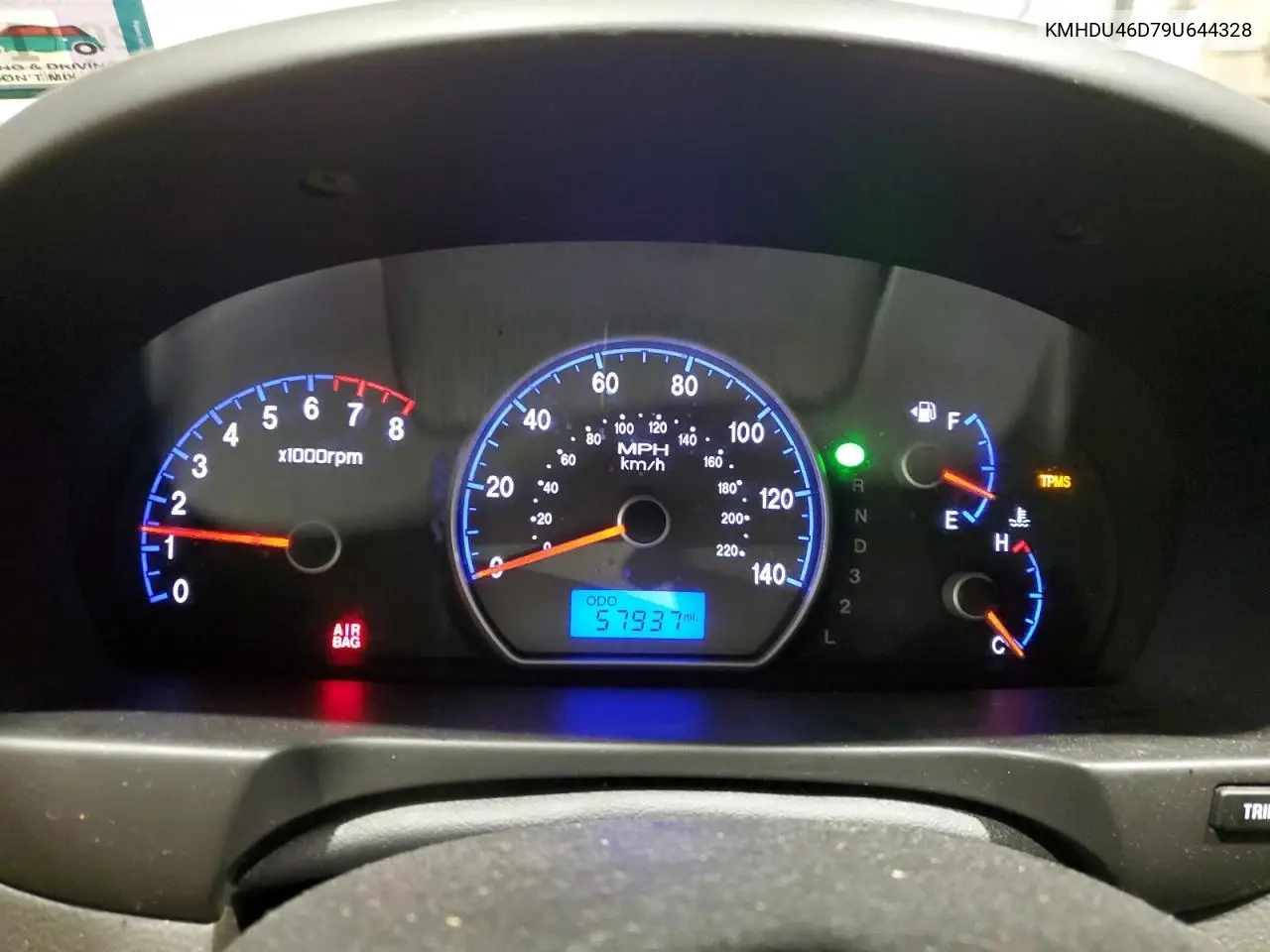 KMHDU46D79U644328 2009 Hyundai Elantra Gls