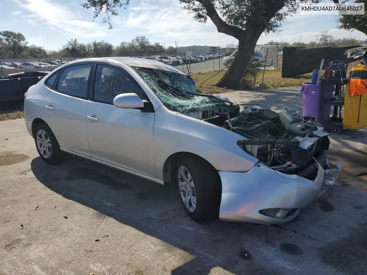 KMHDU4AD7AU845027 2010 Hyundai Elantra Blue