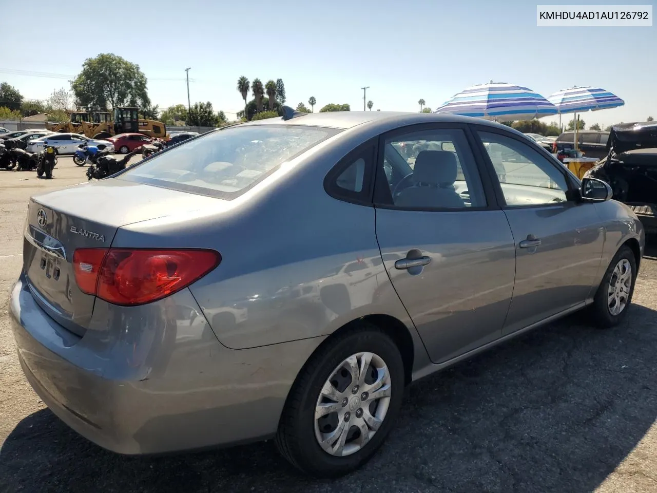 2010 Hyundai Elantra Blue VIN: KMHDU4AD1AU126792 Lot: 70630144