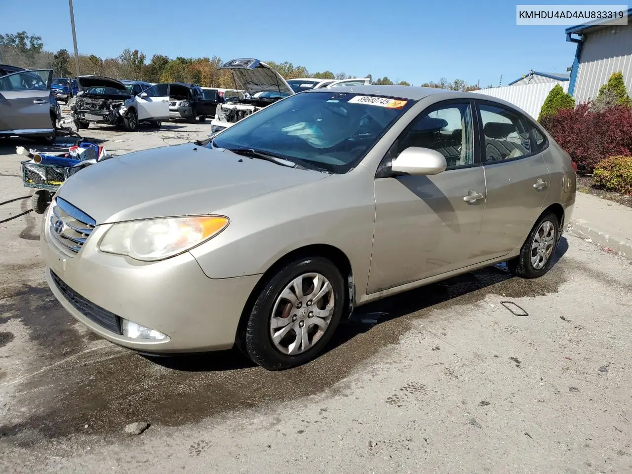 KMHDU4AD4AU833319 2010 Hyundai Elantra Blue