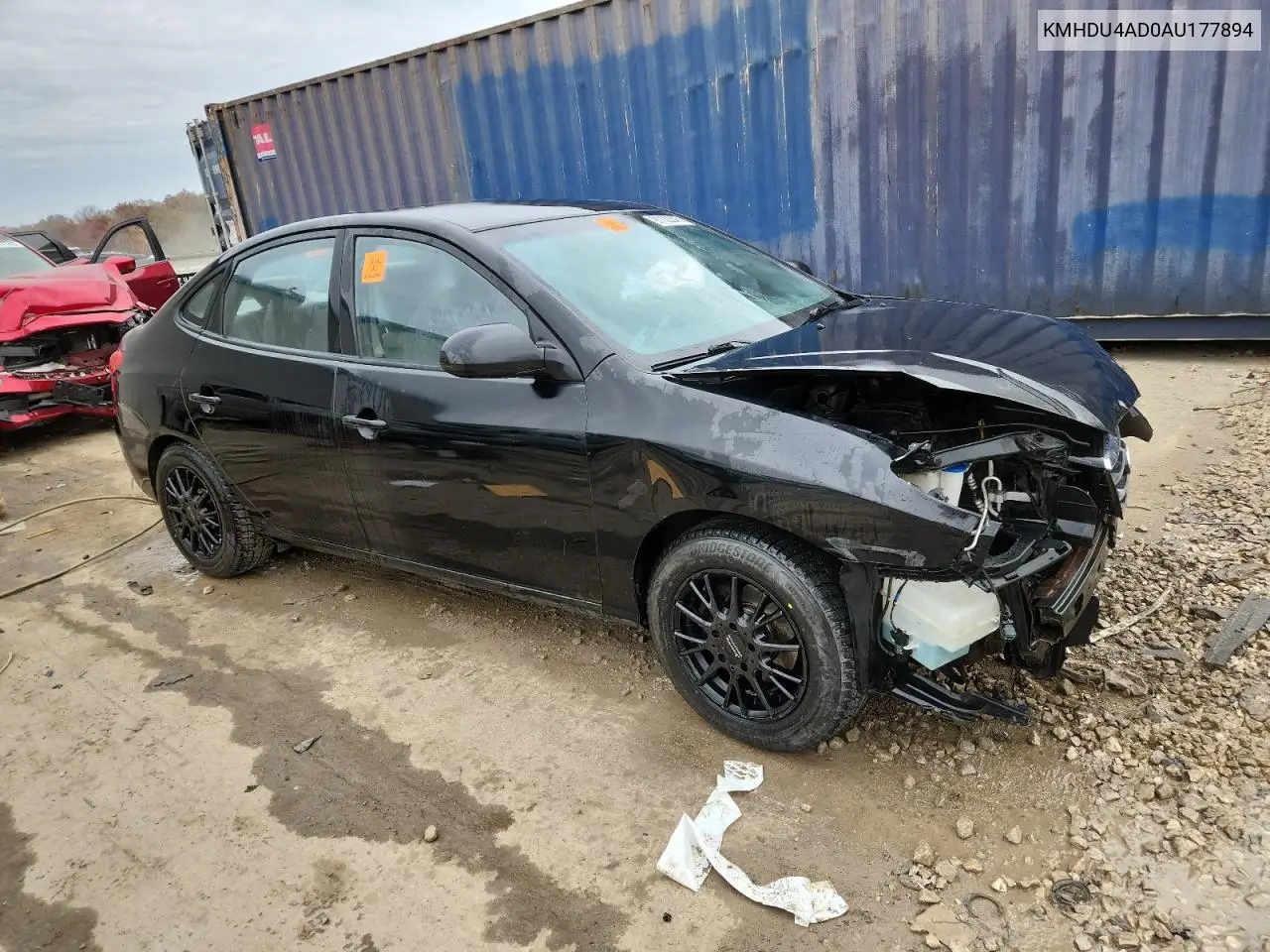 KMHDU4AD0AU177894 2010 Hyundai Elantra Blue