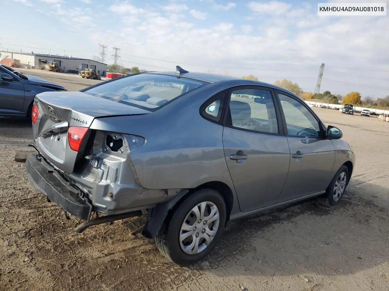 KMHDU4AD9AU081018 2010 Hyundai Elantra Blue