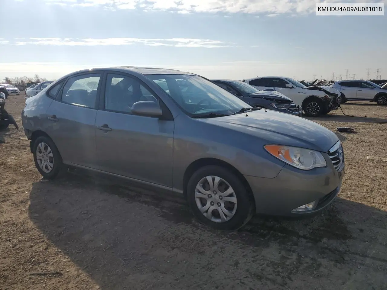 KMHDU4AD9AU081018 2010 Hyundai Elantra Blue