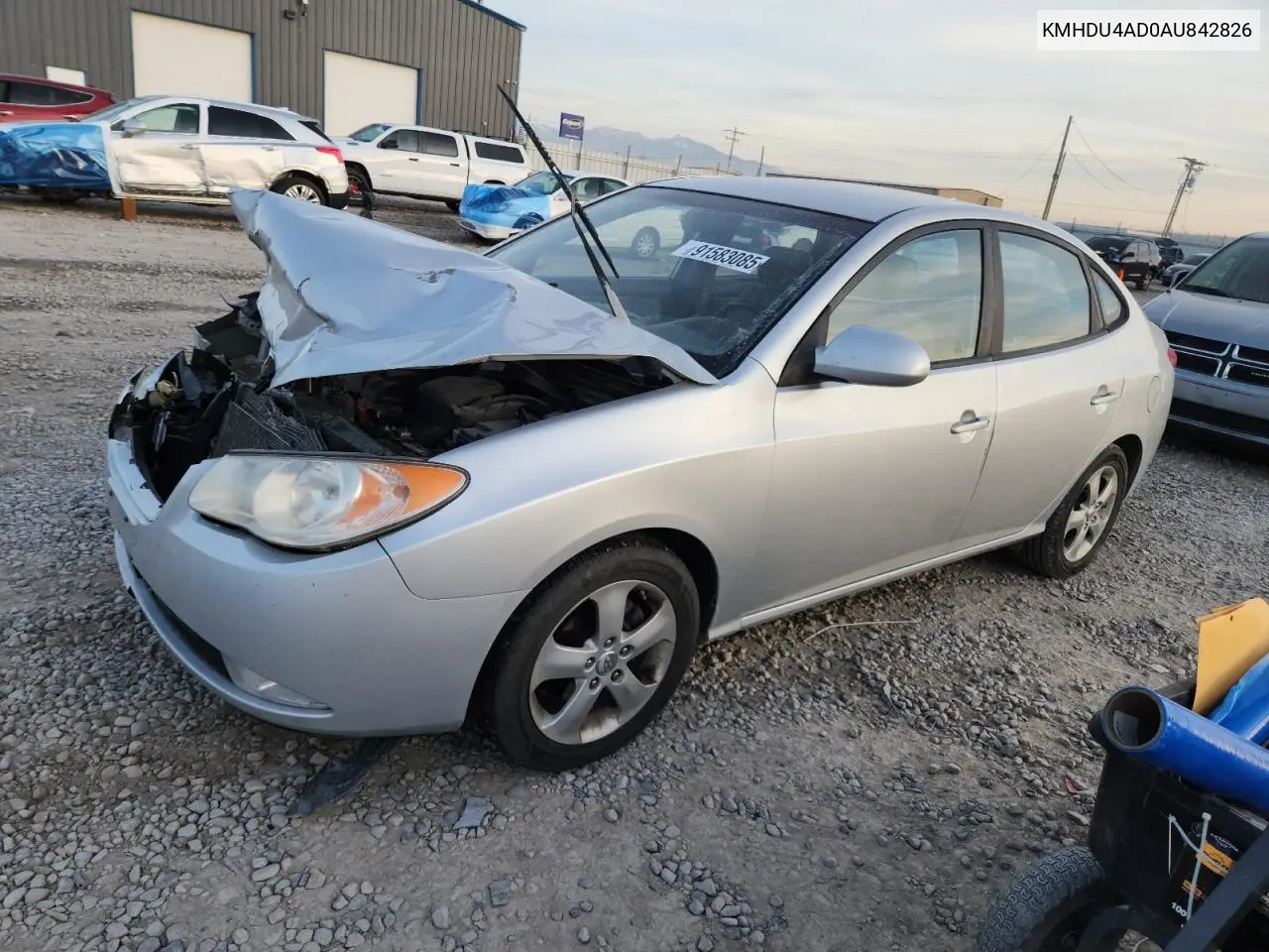 KMHDU4AD0AU842826 2010 Hyundai Elantra Blue