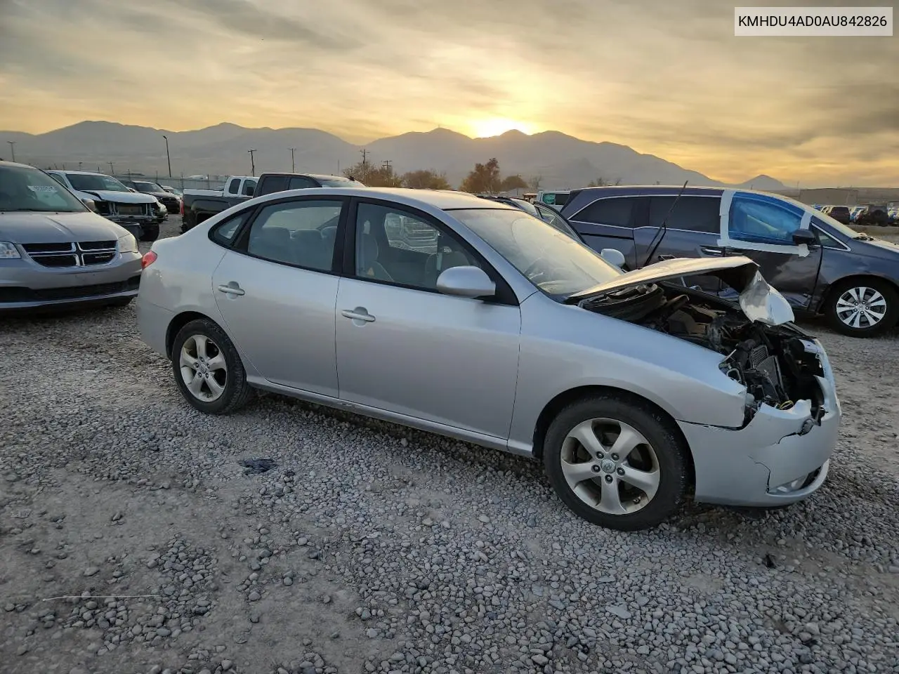 KMHDU4AD0AU842826 2010 Hyundai Elantra Blue