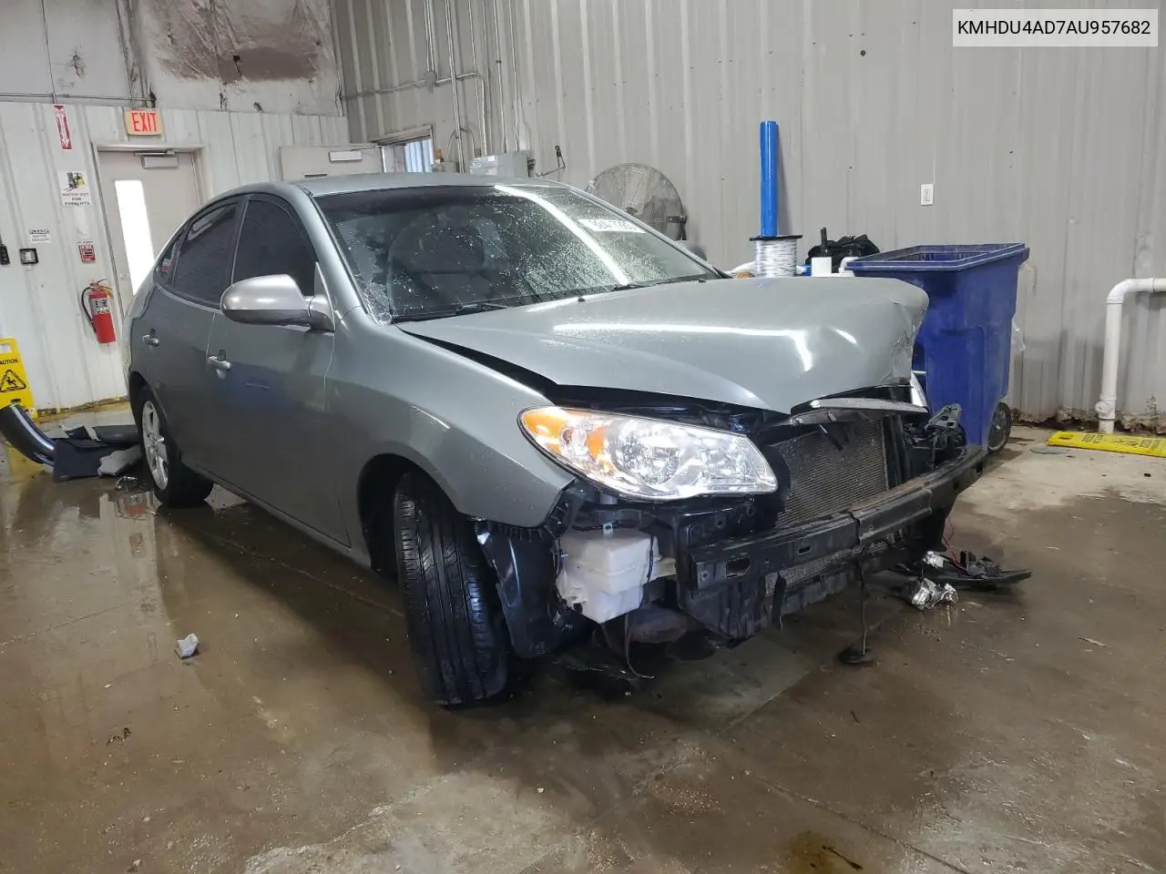 KMHDU4AD7AU957682 2010 Hyundai Elantra Blue