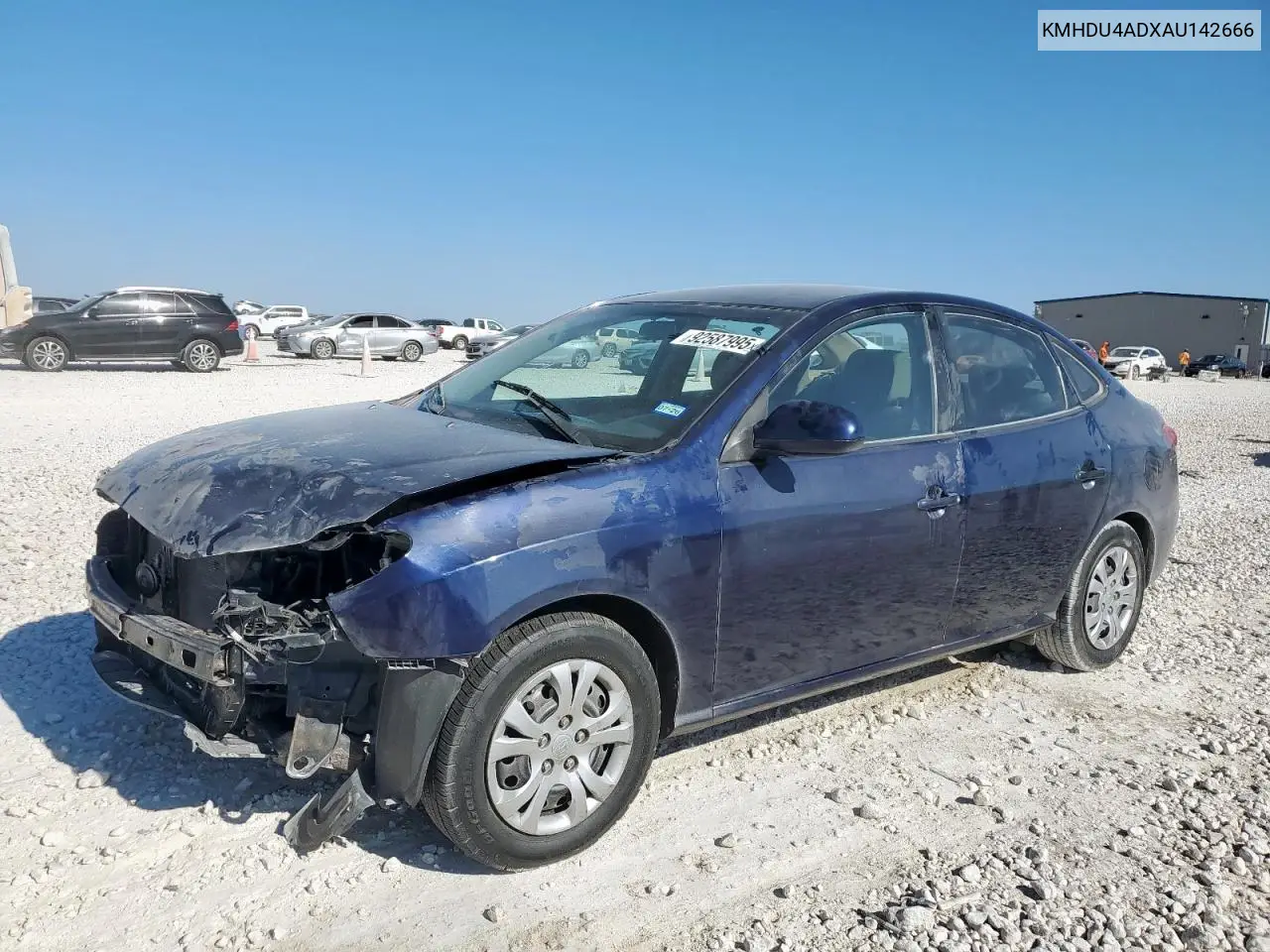 KMHDU4ADXAU142666 2010 Hyundai Elantra Blue