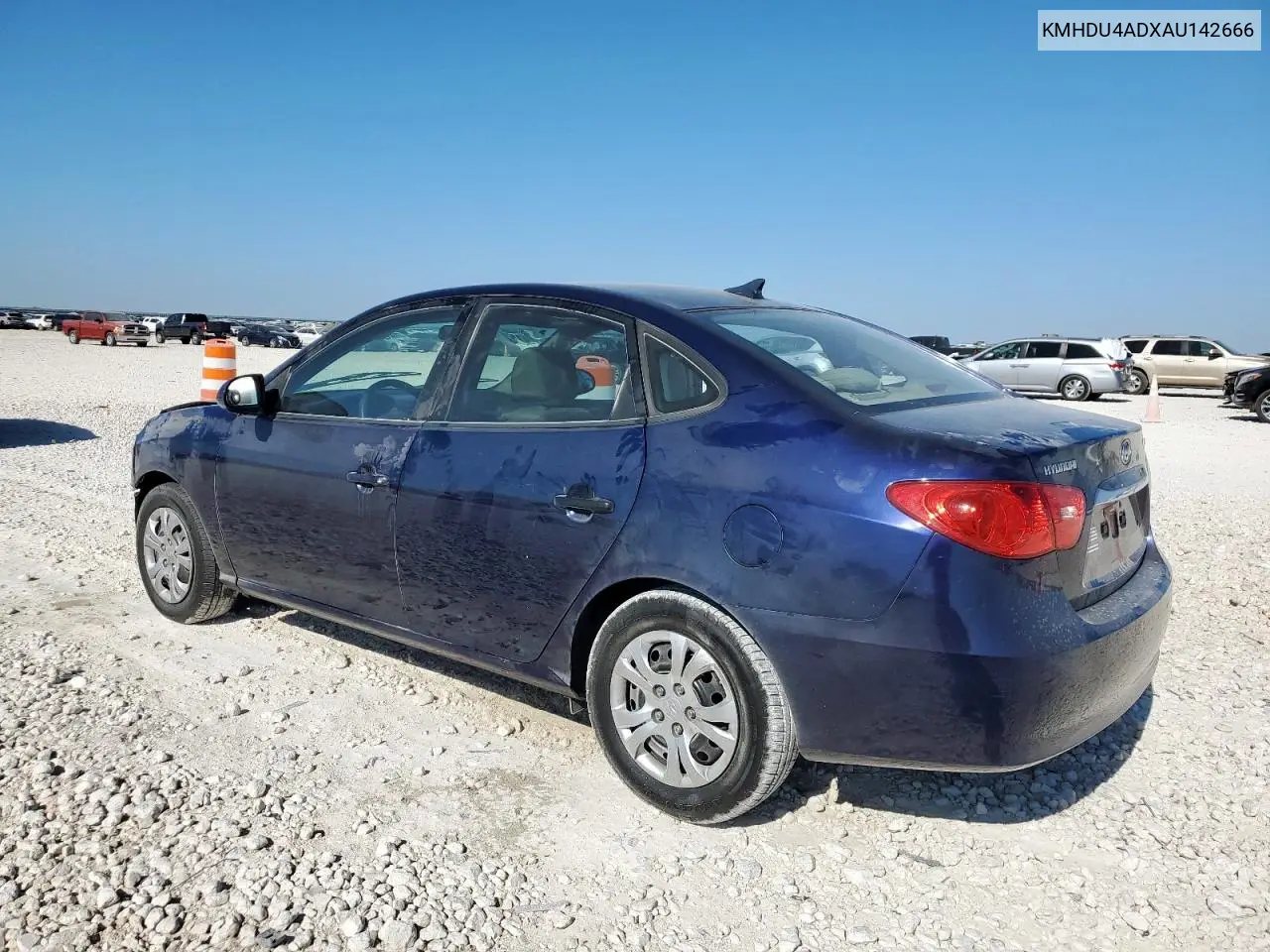 KMHDU4ADXAU142666 2010 Hyundai Elantra Blue