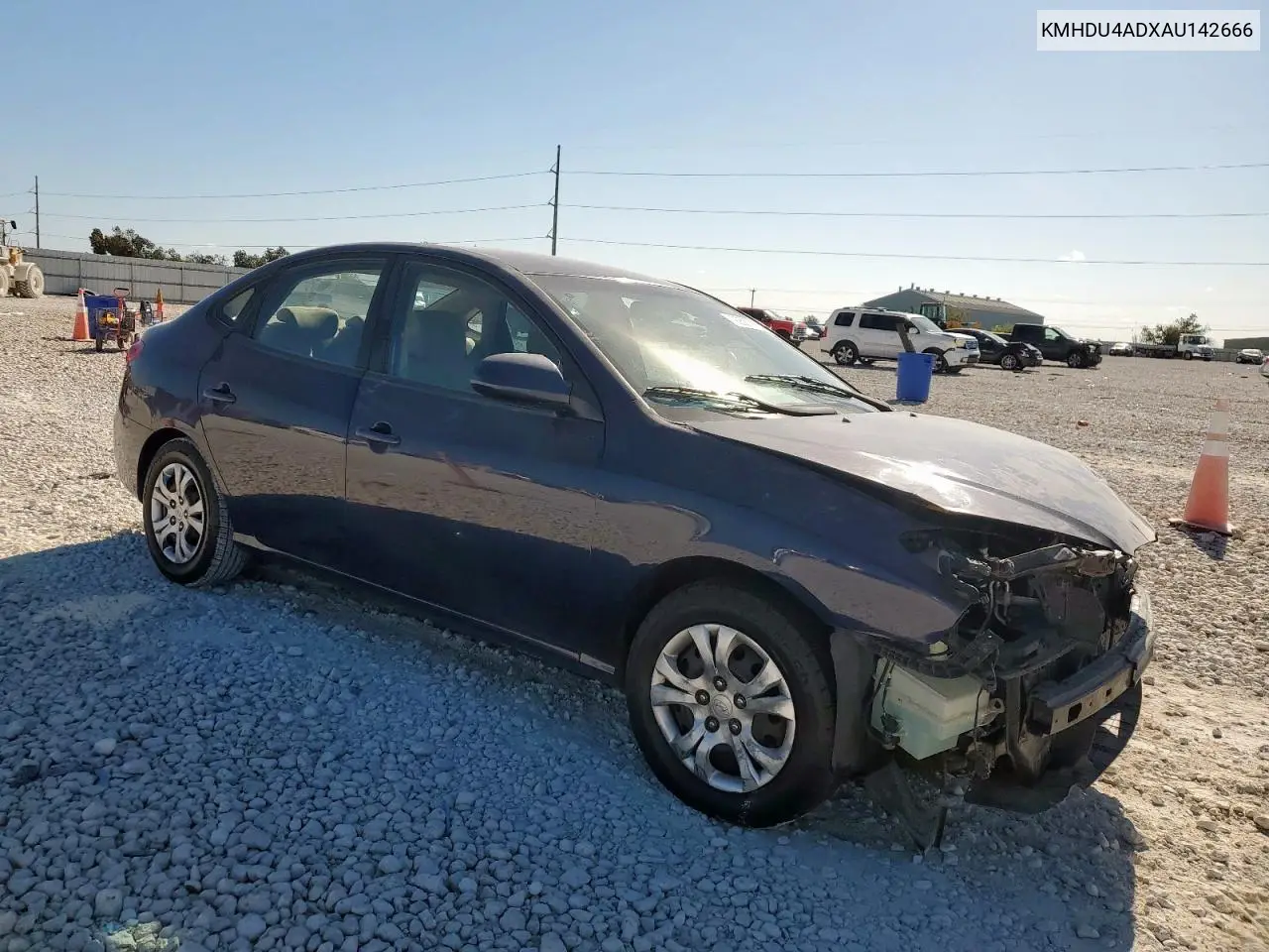 KMHDU4ADXAU142666 2010 Hyundai Elantra Blue