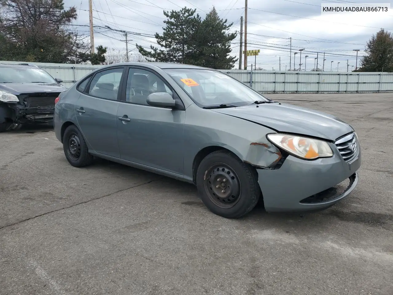 KMHDU4AD8AU866713 2010 Hyundai Elantra Blue