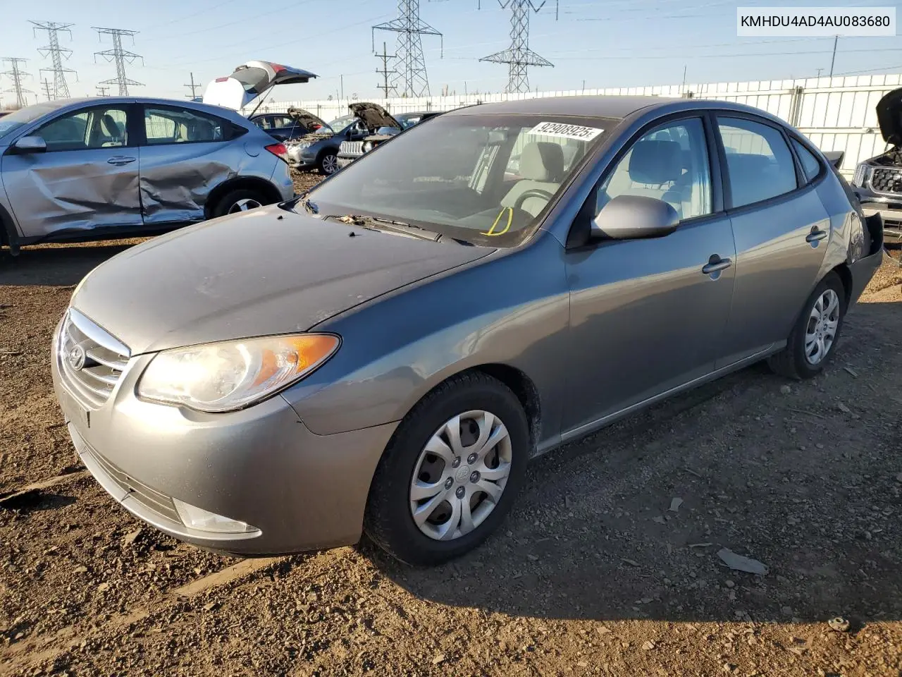 KMHDU4AD4AU083680 2010 Hyundai Elantra Blue