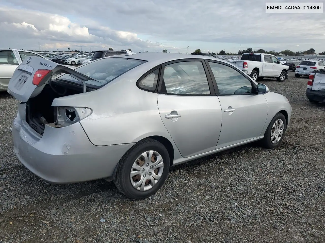 KMHDU4AD6AU014800 2010 Hyundai Elantra Blue