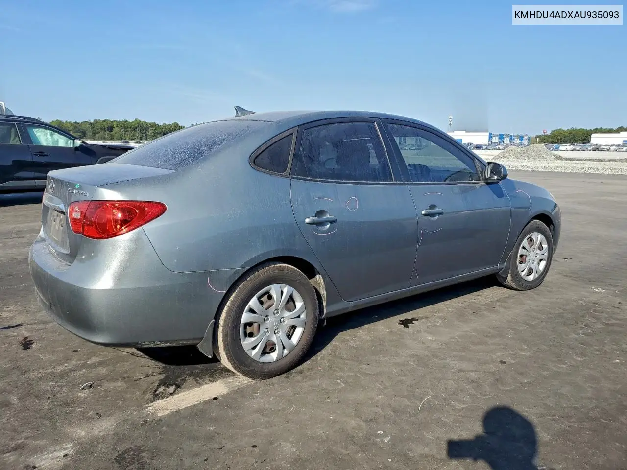 KMHDU4ADXAU935093 2010 Hyundai Elantra Blue