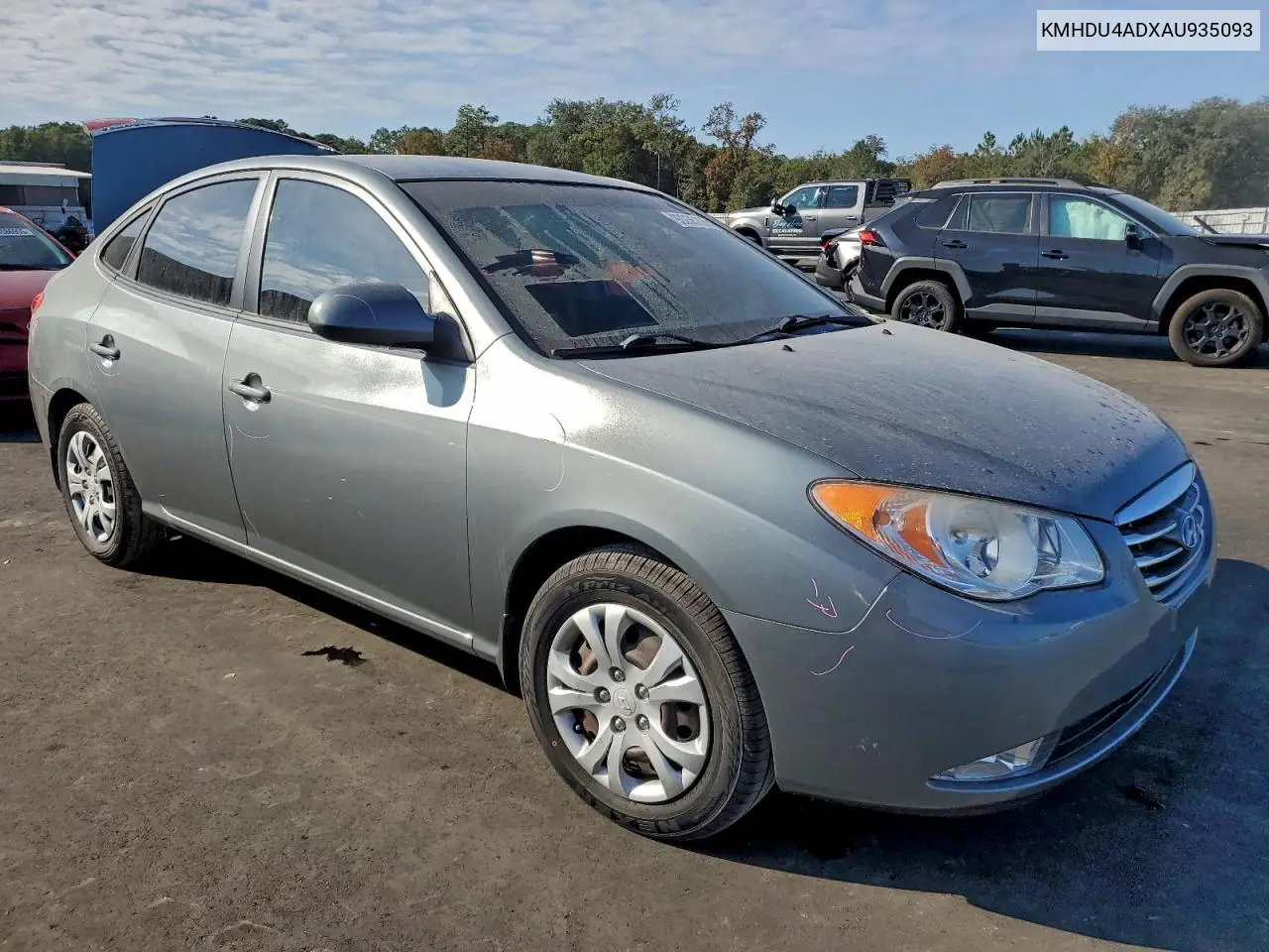 KMHDU4ADXAU935093 2010 Hyundai Elantra Blue