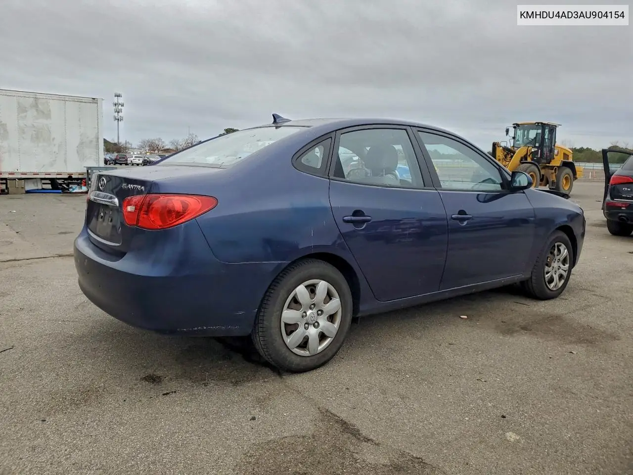 KMHDU4AD3AU904154 2010 Hyundai Elantra Blue