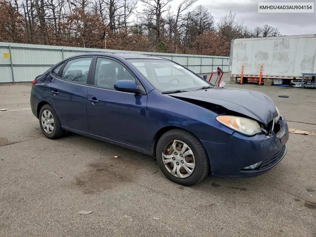 KMHDU4AD3AU904154 2010 Hyundai Elantra Blue