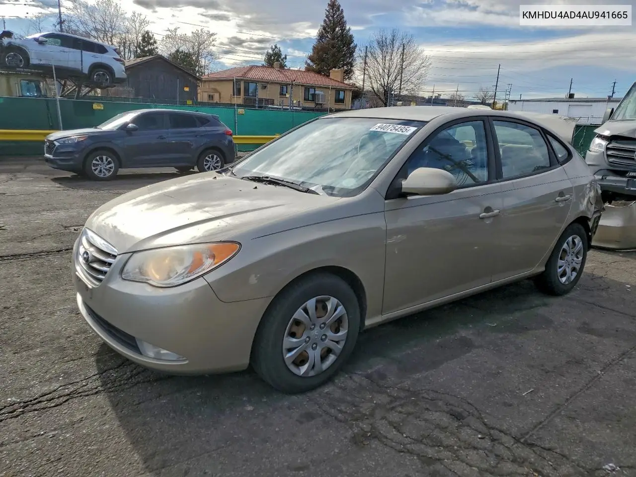 KMHDU4AD4AU941665 2010 Hyundai Elantra Blue