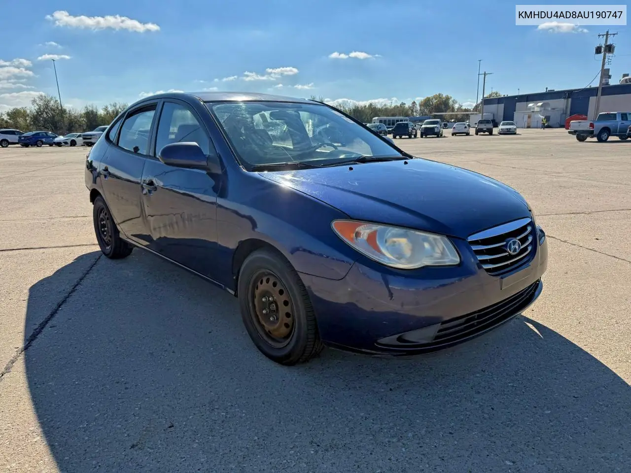 KMHDU4AD8AU190747 2010 Hyundai Elantra Blue