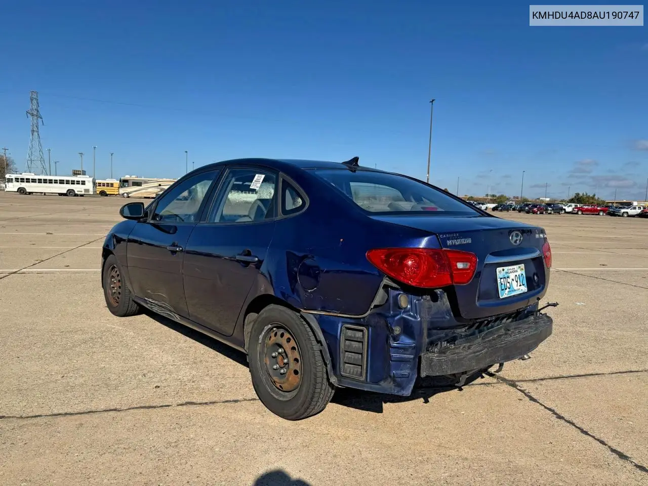 KMHDU4AD8AU190747 2010 Hyundai Elantra Blue