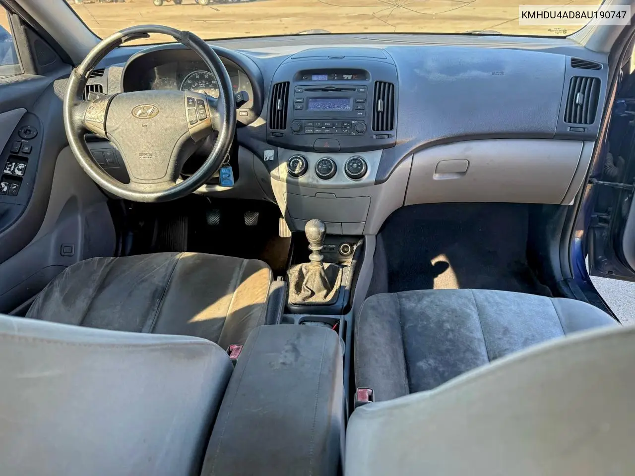 KMHDU4AD8AU190747 2010 Hyundai Elantra Blue