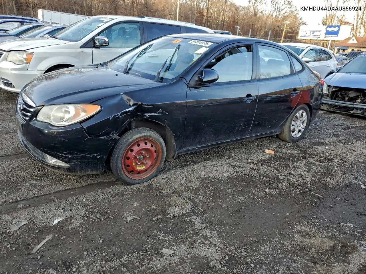 KMHDU4ADXAU866924 2010 Hyundai Elantra Blue