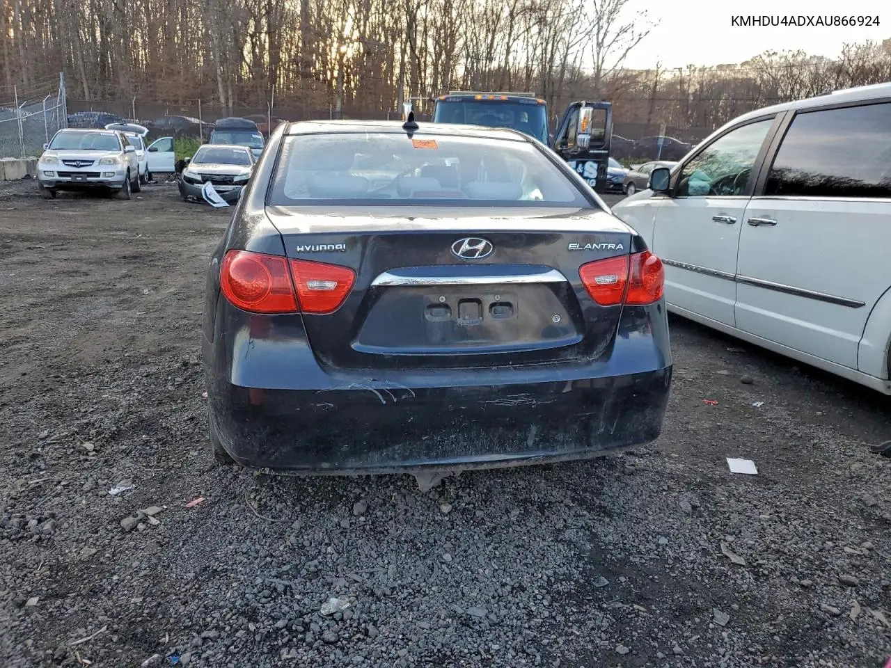 KMHDU4ADXAU866924 2010 Hyundai Elantra Blue