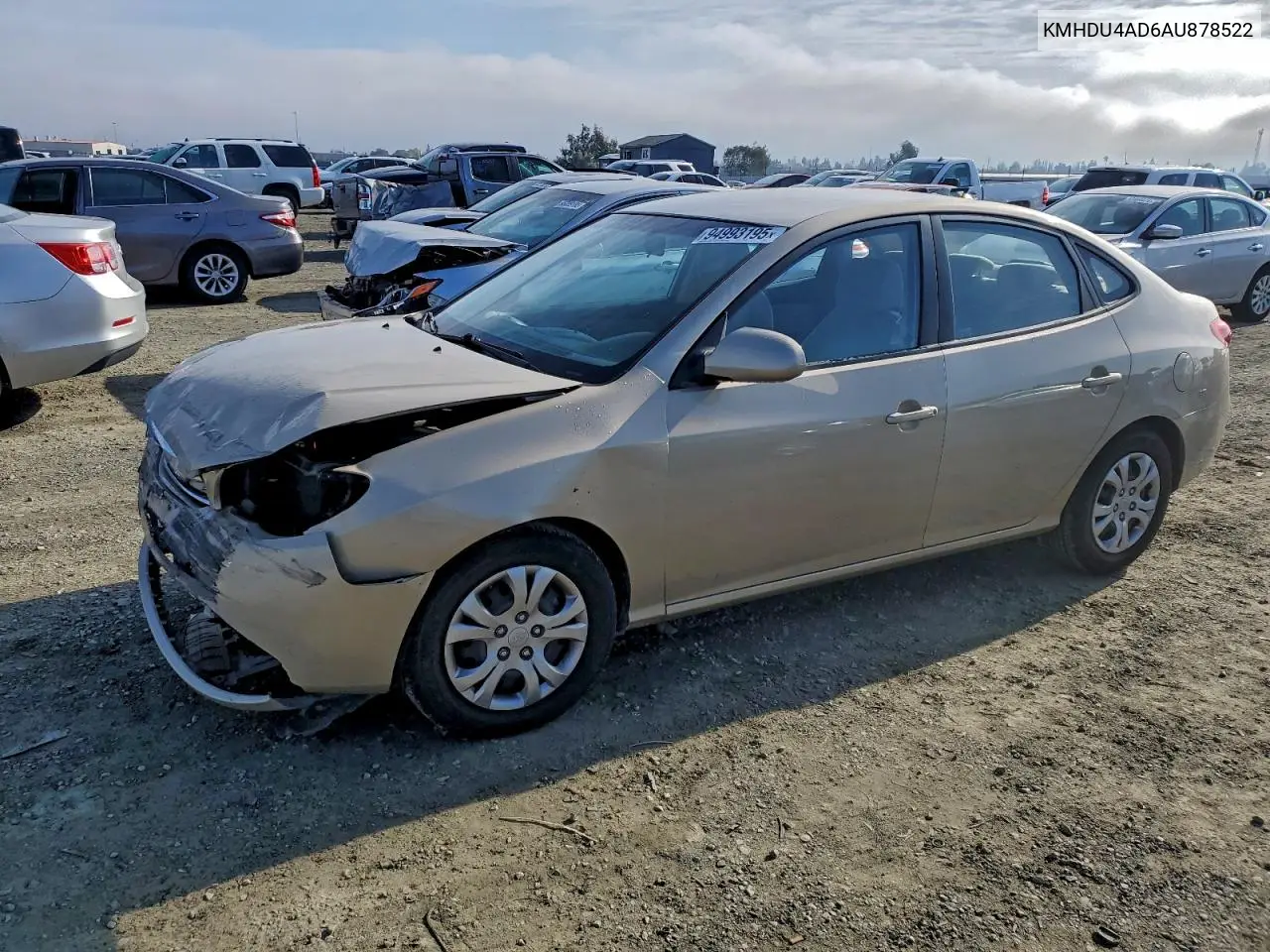 KMHDU4AD6AU878522 2010 Hyundai Elantra Blue