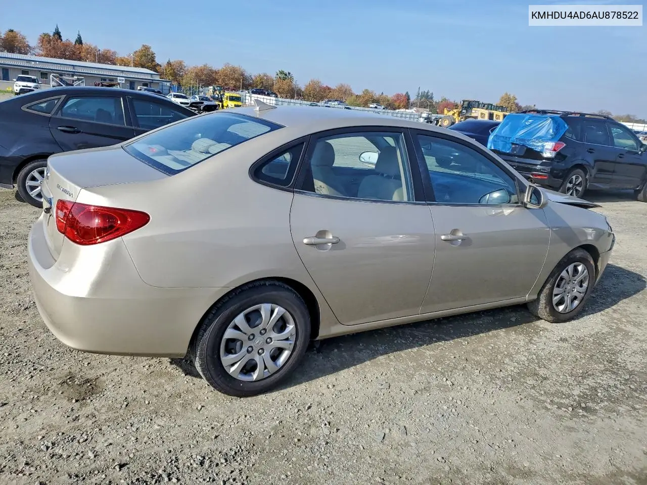 KMHDU4AD6AU878522 2010 Hyundai Elantra Blue