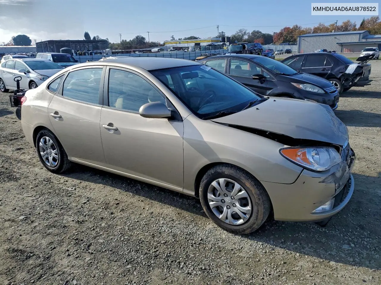 KMHDU4AD6AU878522 2010 Hyundai Elantra Blue