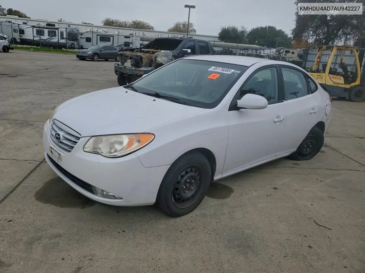 KMHDU4AD7AU942227 2010 Hyundai Elantra Blue