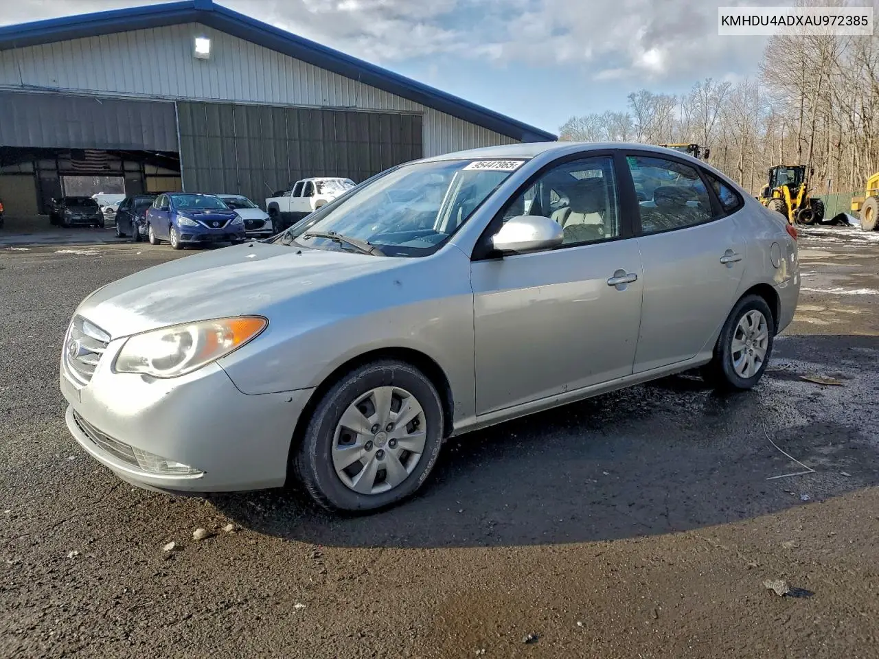 KMHDU4ADXAU972385 2010 Hyundai Elantra Blue