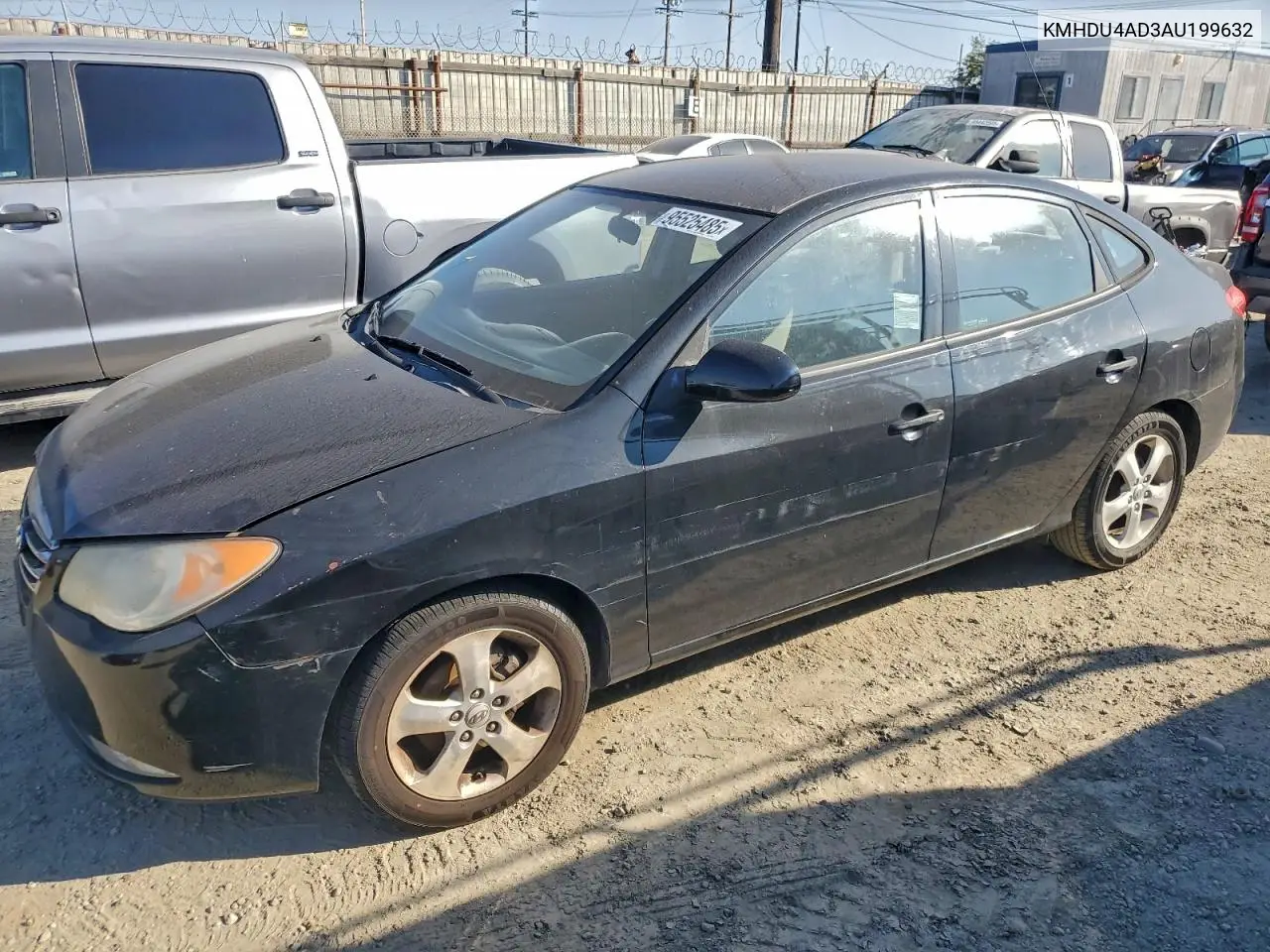 KMHDU4AD3AU199632 2010 Hyundai Elantra Blue