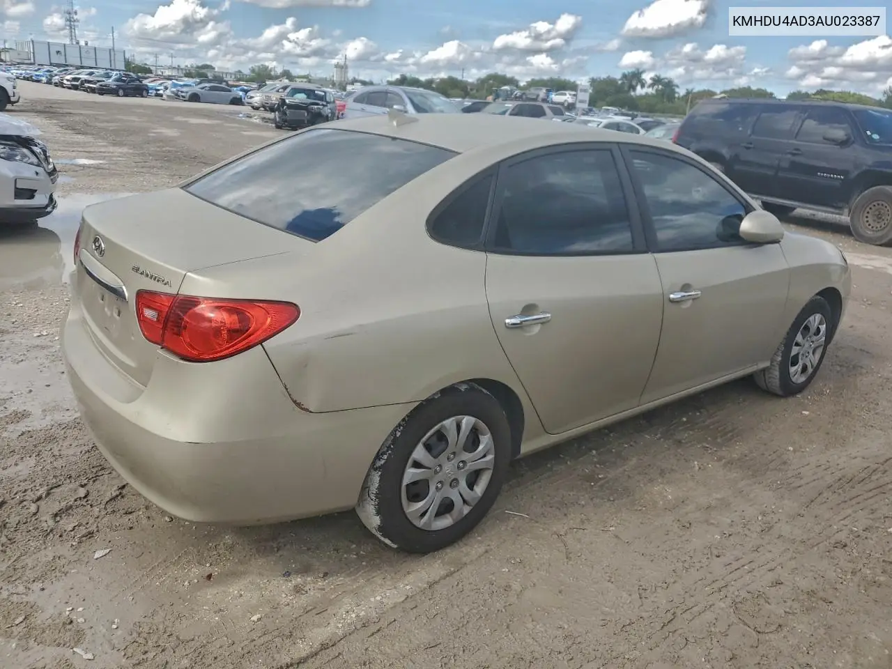 KMHDU4AD3AU023387 2010 Hyundai Elantra Blue