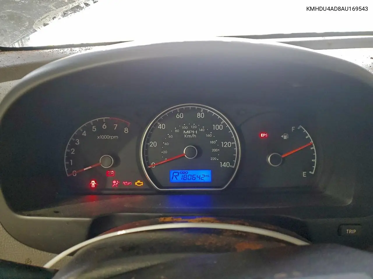 KMHDU4AD8AU169543 2010 Hyundai Elantra Blue