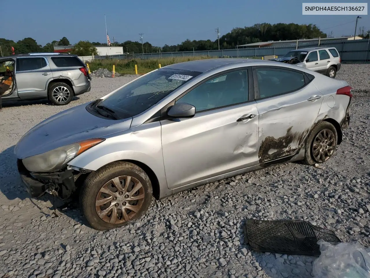 5NPDH4AE5CH136627 2012 Hyundai Elantra Gls