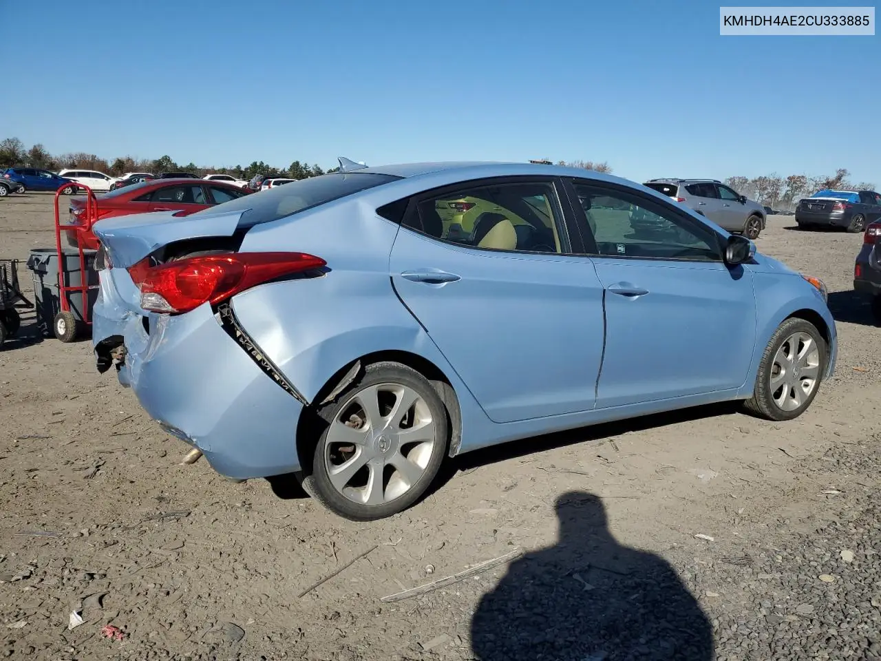 KMHDH4AE2CU333885 2012 Hyundai Elantra Gls